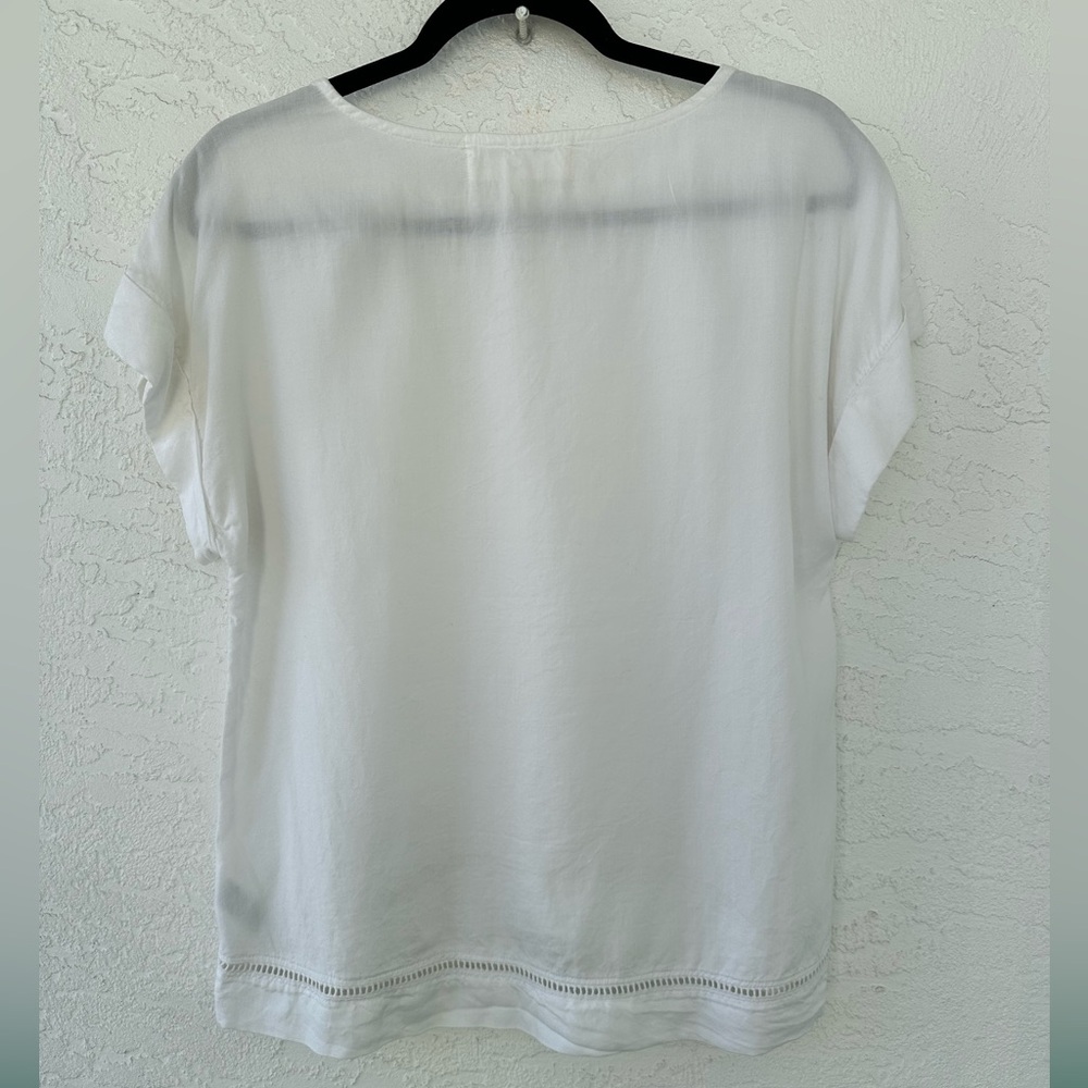 Anthropologie Cloth & Stone White Top Short Sleeves XS - Picture 3 of 5